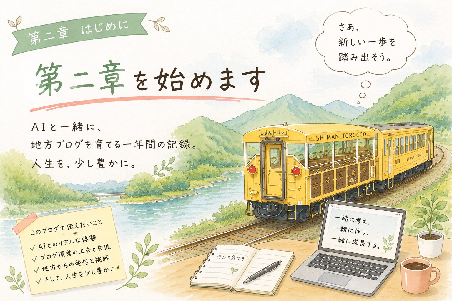 しまんトロッコのイラスト